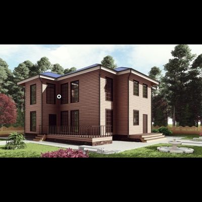 Двухэтажный каркасный дом с четырьмя спальнями 195м² (SK46)