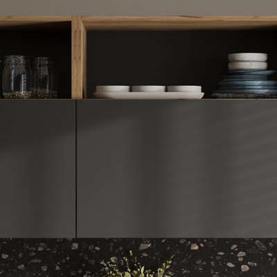 Хелен кухонный гарнитур 2 м Серый графит/Дуб крафт золото