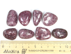 Лепидолит, галтовка в ассортименте, Бразилия (22-25 мм, 7-9 г) №22733