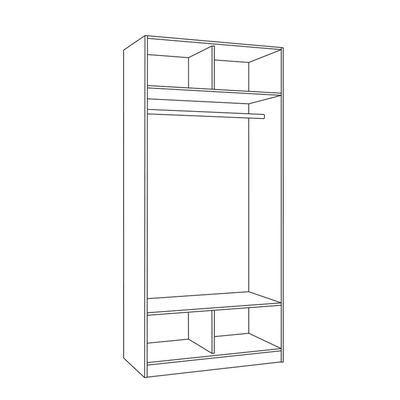 Шкаф Ливерпуль двухдверный 13.134 белый, ясень ваниль