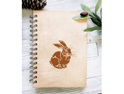 Скетчбук деревянный год Кролика №20