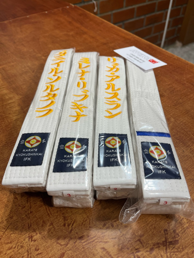 Пояс для каратэ с вышивкой Федерации IFK