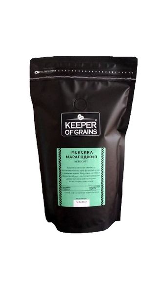 Кофе Keeper of Grains зерновой плантационный Марагоджип Мексика, 0,5 кг