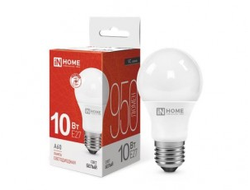Лампа светодиодная ASD/inHome VC ЛОН A60 E27 10W(900lm) 4000К 4K 110x60 (без пульсации) 0211