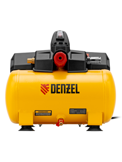 Компрессор  DLS750/6 безмасляный малошумный 750 Вт, 140 л/мин,ресивер 6 л Denzel