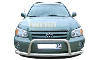 Защита переднего бампера с низкой скобой d76/60 для Toyota Highlander (2004-2008)