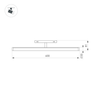 Светильник Arlight MAG-ORIENT-TUBE-TURN-L600-20W  (BK, 180 deg, 48V)