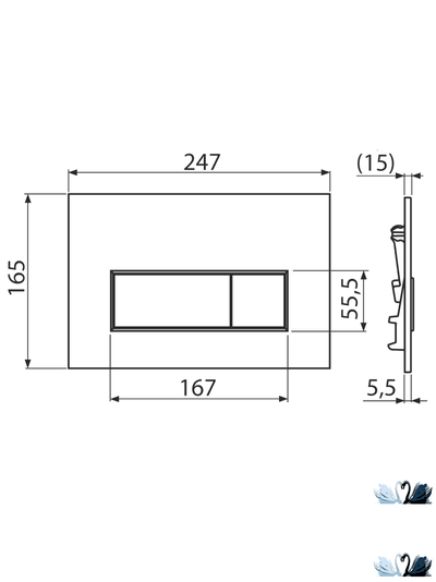 Унитаз с инсталляцией подвесной Creavit Terra черный матовый в комплекте с Alcadrain AM101/1120-4:1 RU M578-0001 с черной клавишей