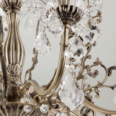 Люстра с хрусталем 3281/8 античная бронза/прозрачный хрусталь Strotskis Eurosvet