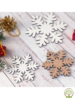 Снежинка цельная 8х8 см/МДФ 6 мм