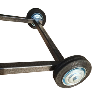 Комплект: Разборная тележка для лодочного мотора,  захват АКП (литые колеса)  + ручка верхняя.