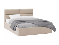 Спальня ГЛОСС - Кровать с мягкой обивкой и подъемным механизмом тип 1 1600 Велюр Мокко светлый