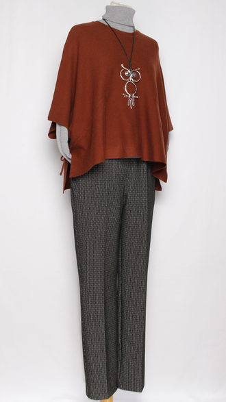 Жилет кимоно "КУЛИСКА" кирпичный до р.54