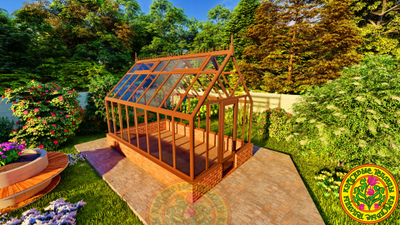 Английская теплица с цоколем ЧЕСТЕРФИЛД ИДЕАЛ 3х5