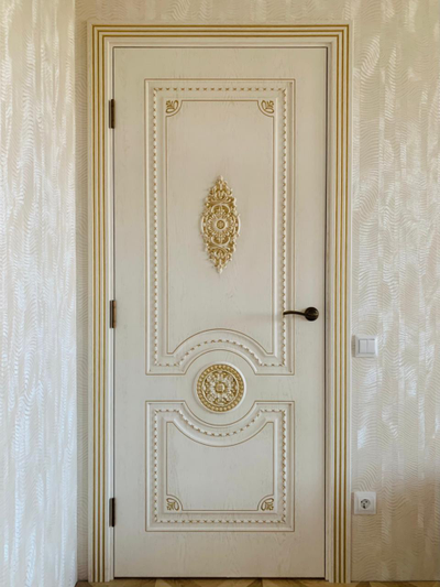 VFD. GRETA/ BIANCO CLASSIC PG. ГРЕТА/ БЬЯНКО КЛАССИК-ПАТИНА ЗОЛОТО. ПОЛОТНО ГЛУХОЕ