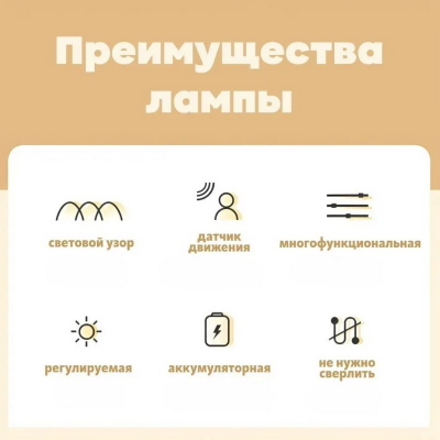 Светильник беспроводной плоский 40 см.