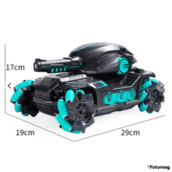 Танк на радиуправлении с гидрогелевыми пульками Fighter Гидротанк 4WD Синий