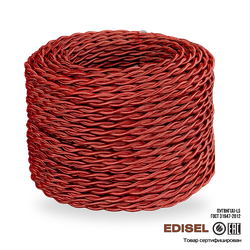 Витой ретро провод 2х1.5 песочный шелк бухта