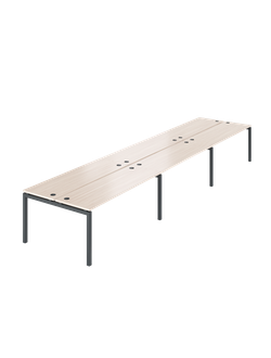 Бенч на 6 рабочих места (глубина 60 см) на металлокаркасе АМБ-005.60-6 прямой