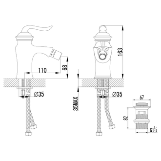 Смеситель для биде Brava LM4708G