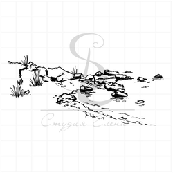 Штамп для скрапбукинга Берег озера