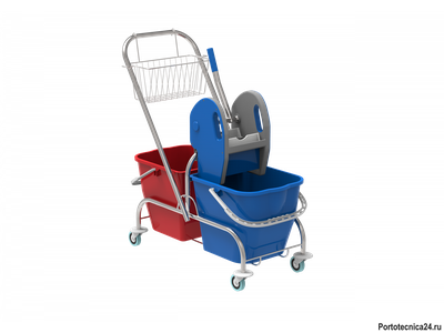 Двухведерная уборочная тележка Доминга