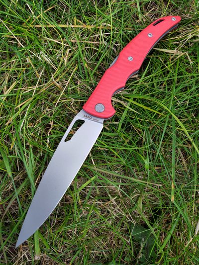 Складной нож Кайман XL сталь AUS-10, рукоять G10, цвет красный