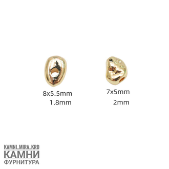 Шарм "Камешки" ЛЮКС 7х5 мм, отверстие 2 мм, покрытие в ассортименте, цена за штуку