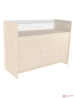 Прилавок со стеклом ПБС 1200х500х900мм (МОЛОЧНЫЙ ДУБ)