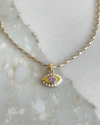 Колье эмаль, кристаллы Swarovski, A&C (желтый)