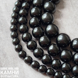 Гагат цельный, шары 6,1-6,3/7,9-8,1/9,4-9,9/12 мм, цена за набор (россыпь)