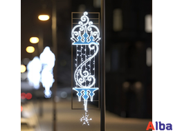 Консоль новогодняя светодиодная штора золотая