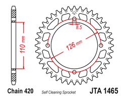 Звезда ведомая алюминиевая JT JTA1465.46 (JTA1465-46) (A1465-46) для Kawasaki Off Road