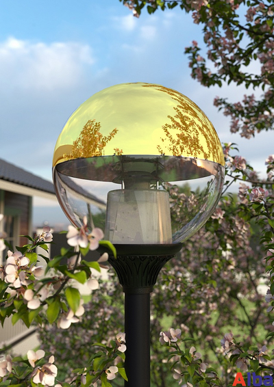 Шар 400мм с золотым напылением Светильник уличный 40см