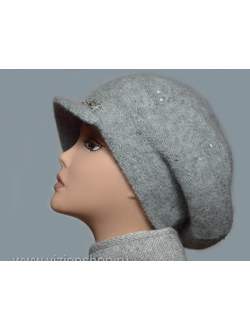 Кепка вязаная зимняя Vizio Италия 6157 серая