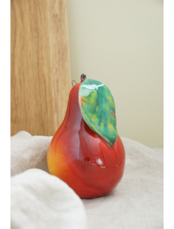 Груша с листом (красная)