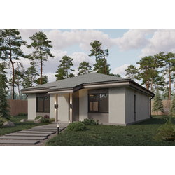 Одноэтажный дом с двумя спальнями 92.06 м² + терраса 15 м² + парковка 48.92 м² (S4)