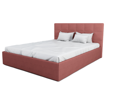 Кровать односпальная, двуспальная, MyCloud Манго с подъемным механизмом, бельевым ящиком, мягкое изголовье, квадратная стежка