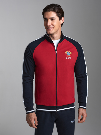 Спортивный костюм с символикой СССР , 11SKM-1745, темно-синий и красный