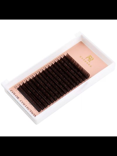 Ресницы коричневые BARBARA «ТЁМНЫЙ ШОКОЛАД» - Одна длина (16 линий)