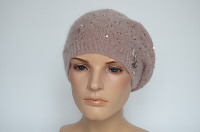 Тонкий зимний берет с пайетками Вицио Италия