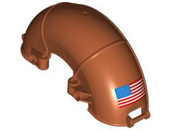 Technic, Panel Car Mudguard Arched 15 x 5 x 7 with United States of America USA Flag Pattern Side A, Dark Orange (4458pb01a 6463326)