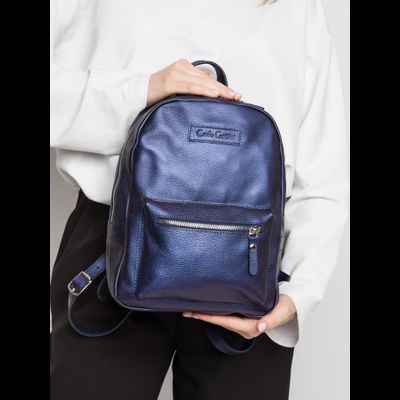 Женский кожаный рюкзак Anzolla Premium blue chameleon 
(арт. 3040-58)