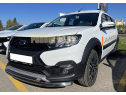 Защита переднего бампера двойная d53/42 для Lada Largus Cross 2021-