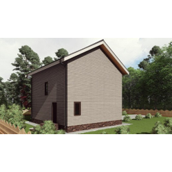 Двухэтажный каркасный дом с четырьмя спальнями 130м² (SK33)