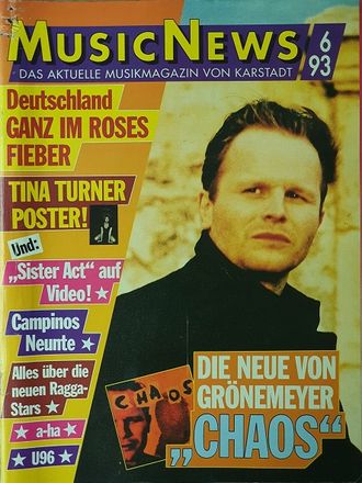 Music News Magazine June 1993 Grönemeyer, Tina Turner, Иностранные музыкальные журналы, Intpressshop