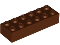 Brick 2 x 6, Reddish Brown (2456 / 4216615 / 4286200)