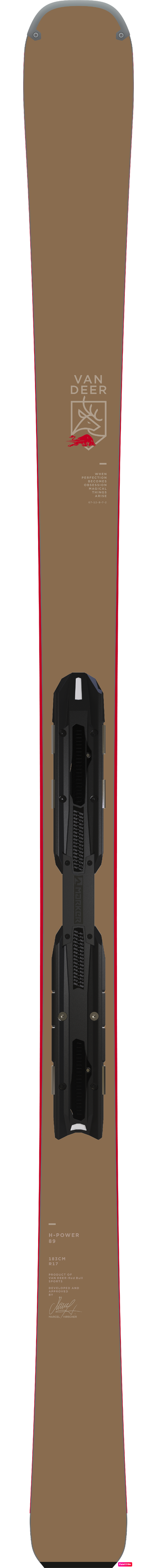 Van Deer H-POWER89 175cm R15 ocher [FDT RACE PRO] с креплениями Marker; COMP 13 FDT GW DIN 4-13 (ocher)