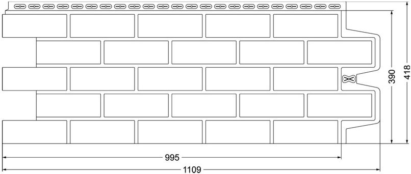 Размеры панели сайдинга под кирпич с чертежом
