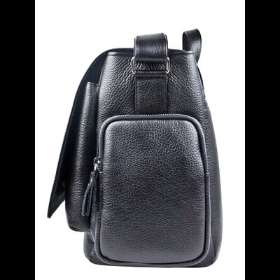 Кожаная мужская сумка Toara black (арт. 5058-61)